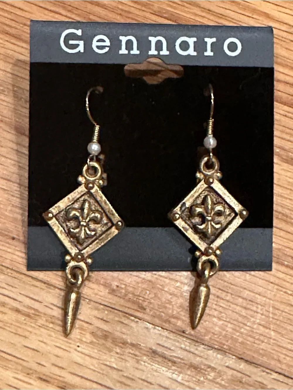 Gold Tone Gennaro Drop Dangle  Earrings